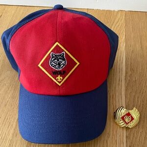 Cub Scout Wolf Rank Uniform Cap and Neckerchief Slide